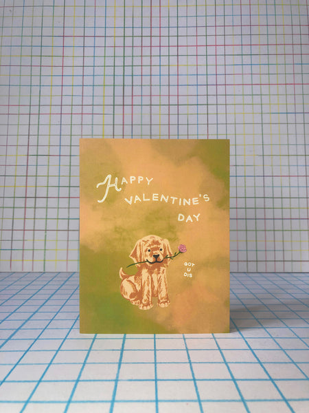 Golden Pup Valentine Card