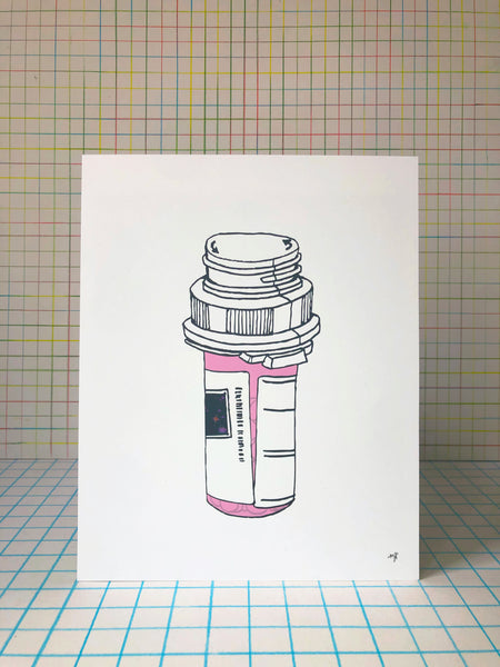 NEW Pink Pill Bottle Print