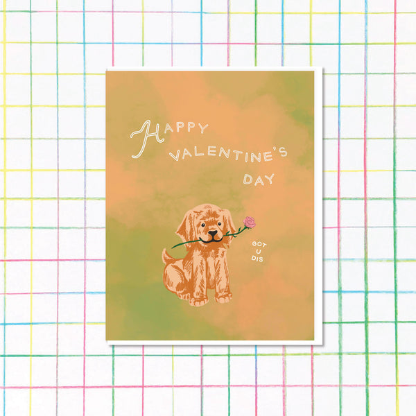 Golden Pup Valentine Card