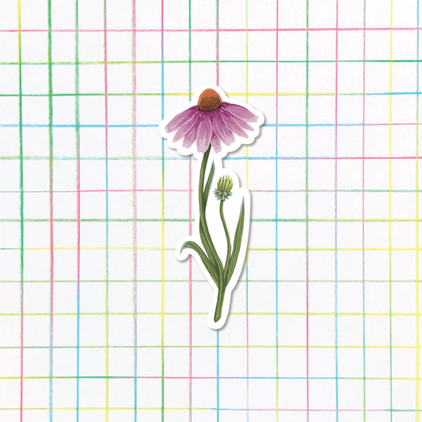 Purple Coneflower Sticker