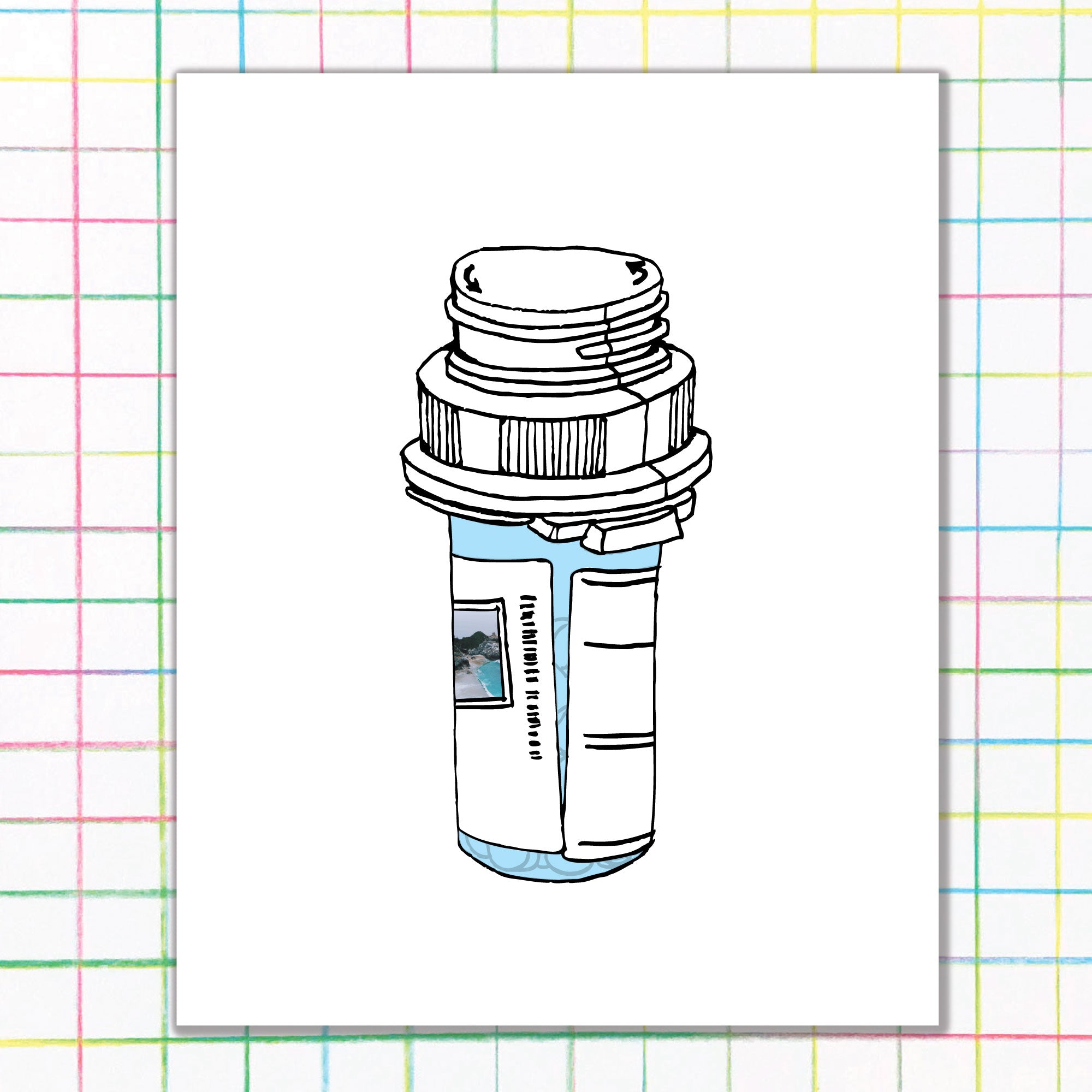 NEW Blue Pill Bottle Print