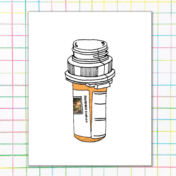 Orange Pill Bottle Print