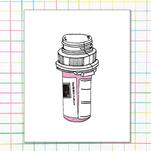 NEW Pink Pill Bottle Print
