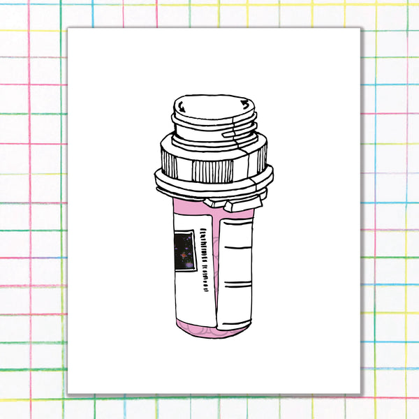 Pink Pill Bottle Print